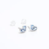 925 Silver Heart Drop Stud Earrings - floysun