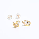 925 Silver Heart Drop Stud Earrings - floysun