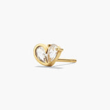 925 Silver Heart Drop Stud Earrings - floysun
