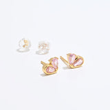 925 Silver Heart Drop Stud Earrings - floysun