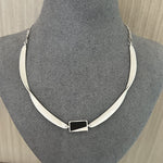 925 Silver Matte Black Red Agate Necklace - floysun