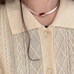 925 Silver Matte Black Red Agate Necklace - floysun