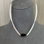 925 Silver Matte Black Red Agate Necklace - floysun