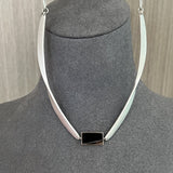 925 Silver Matte Black Red Agate Necklace - floysun