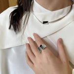 925 Silver Matte Black Red Agate Ring - floysun