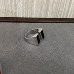 925 Silver Matte Black Red Agate Ring - floysun
