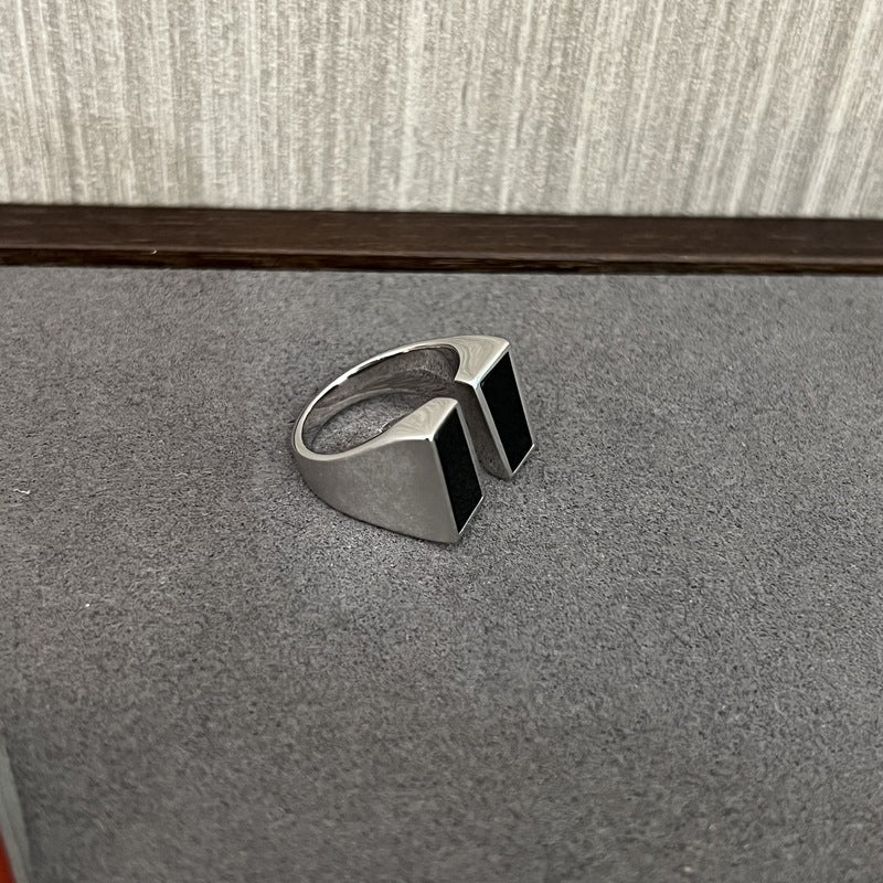 925 Silver Matte Black Red Agate Ring - floysun