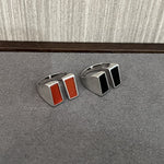 925 Silver Matte Black Red Agate Ring - floysun