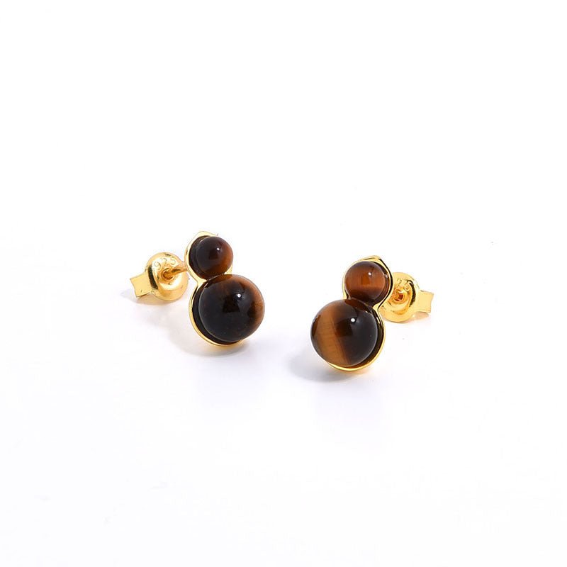 925 Silver Mini Gourd Pearl Stud Earrings - floysun