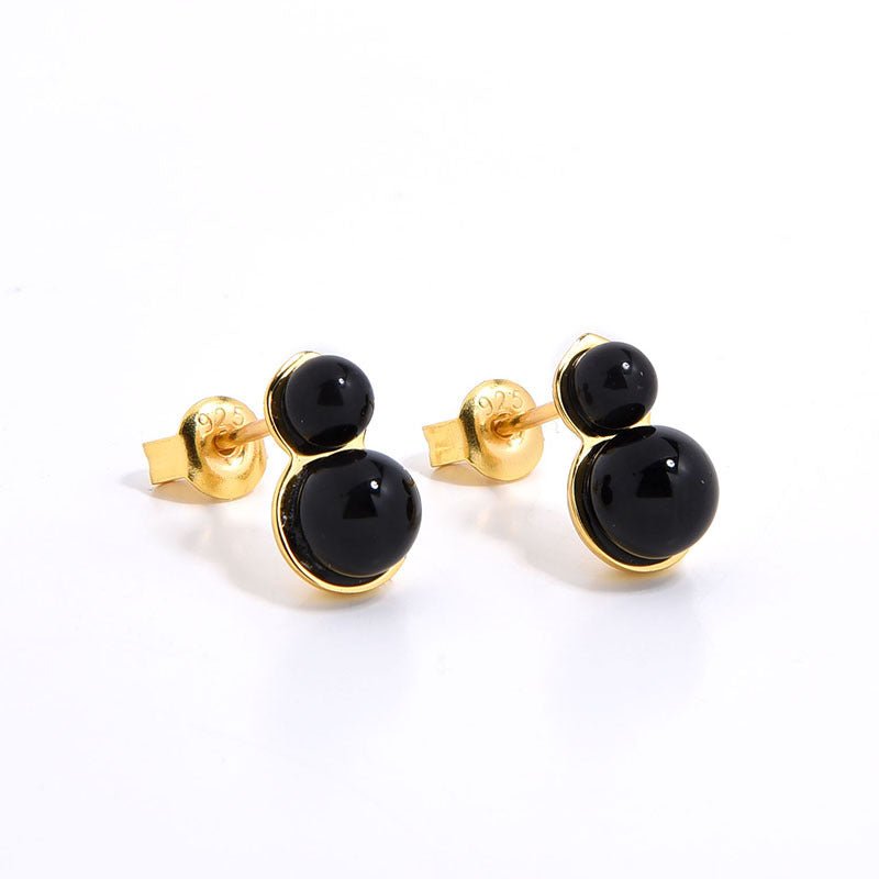 925 Silver Mini Gourd Pearl Stud Earrings - floysun