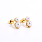 925 Silver Mini Gourd Pearl Stud Earrings - floysun