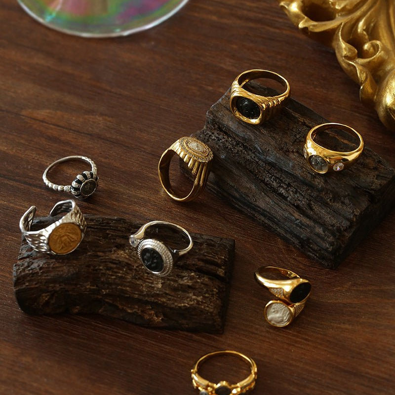 925 Silver Minimalist Vintage Antique Coin Ring - floysun
