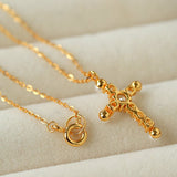 925 Silver Pearl Cubic Zirconia Cross Necklace - floysun