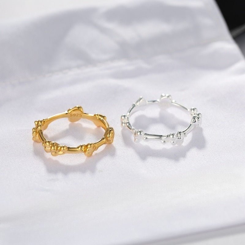 925 Silver Single Flower Ring Stacking Rings - floysun