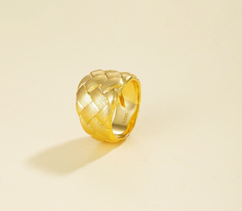 925 Silver Textured Dome Ring - floysun