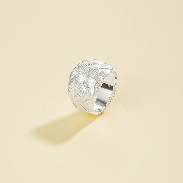 925 Silver Textured Dome Ring - floysun