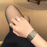 925 Silver Textured Dome Ring - floysun