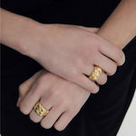 925 Silver Textured Dome Ring - floysun