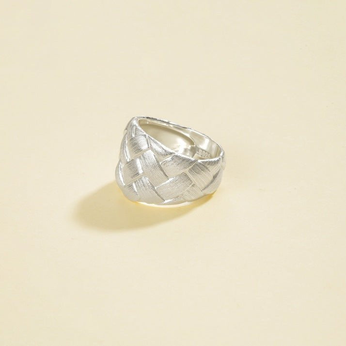 925 Silver Textured Dome Ring - floysun