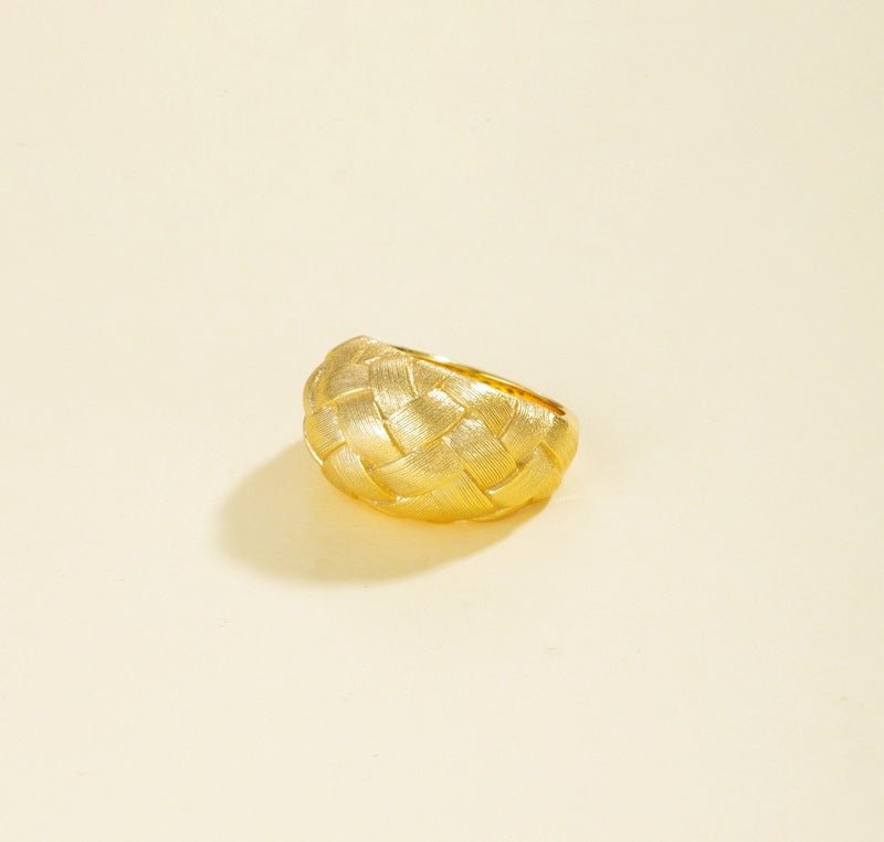 925 Silver Textured Dome Ring - floysun