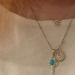 925 Silver Turquoise Key Necklace - floysun