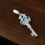 925 Silver Turquoise Key Necklace - floysun