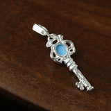 925 Silver Turquoise Key Necklace - floysun