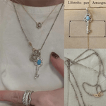925 Silver Turquoise Key Necklace - floysun