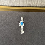 925 Silver Turquoise Key Necklace - floysun