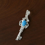 925 Silver Turquoise Key Necklace - floysun