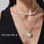925 Silver White Mother of Pearl Beaded Necklace - floysun