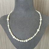 925 Silver White Mother of Pearl Beaded Necklace - floysun