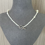 925 Silver White Mother of Pearl Beaded Necklace - floysun