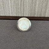 925 Silver White Mother of Pearl Open Ring - floysun
