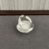 925 Silver White Mother of Pearl Open Ring - floysun