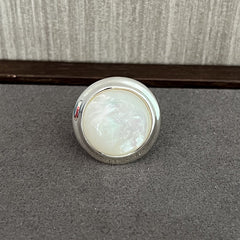 925 Silver White Mother of Pearl Open Ring - floysun