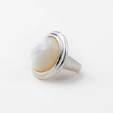 925 Silver White Mother of Pearl Open Ring - floysun