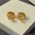 925 Sterling Silver C - Shaped Glossy Earrings - floysun