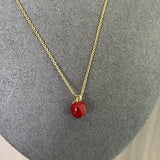 925 Sterling Silver Enamel Apple Pendant Necklace - floysun