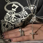 925 Sterling Silver Heart Cross Lariat Necklace - floysun