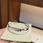 925 Sterling Silver High-Polish Sculptural Wide Cuff Bracelet - floysun