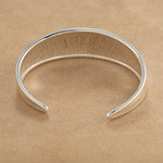 925 Sterling Silver High-Polish Sculptural Wide Cuff Bracelet - floysun