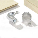 925 Sterling Silver High-Polish Sculptural Wide Hoop Earrings - floysun