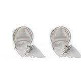 925 Sterling Silver High-Polish Sculptural Wide Hoop Earrings - floysun