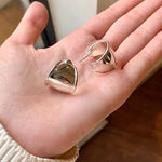 925 Sterling Silver High-Polish Sculptural Wide Hoop Earrings - floysun