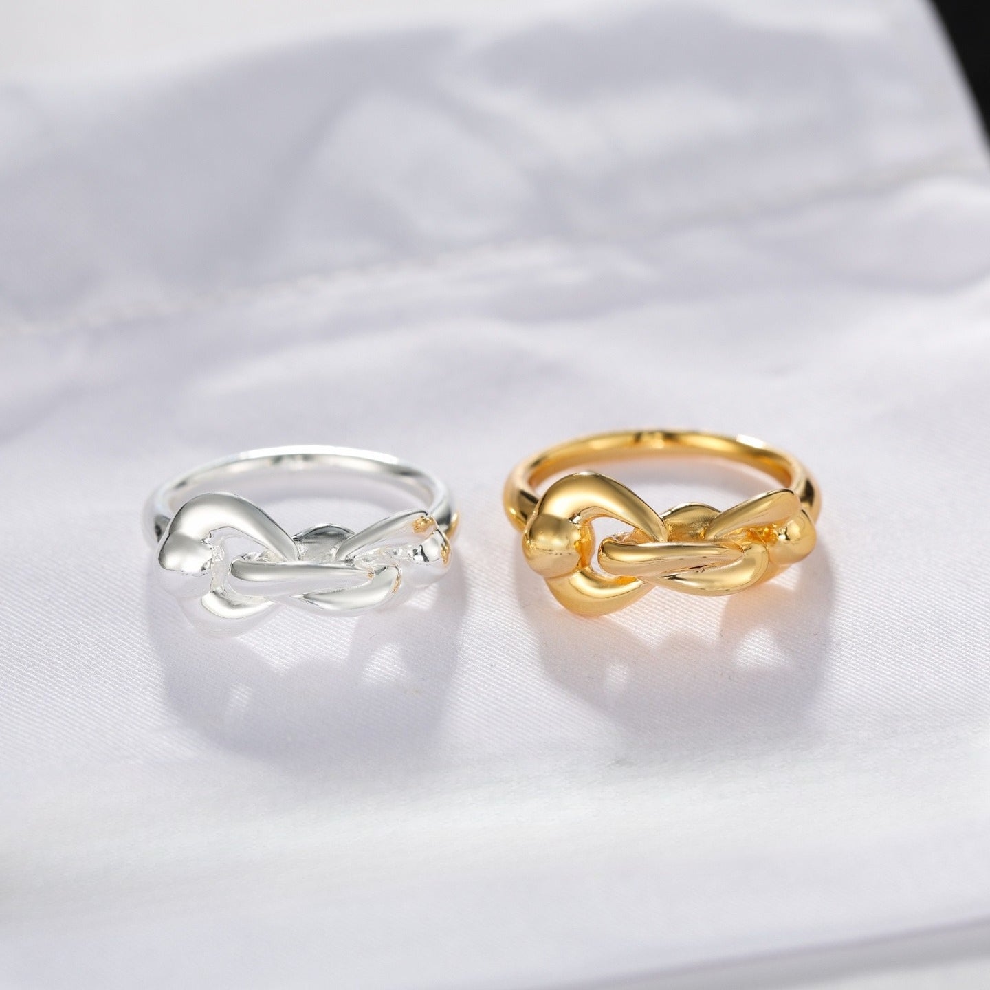 925 Sterling Silver Interlocking Link Ring - floysun