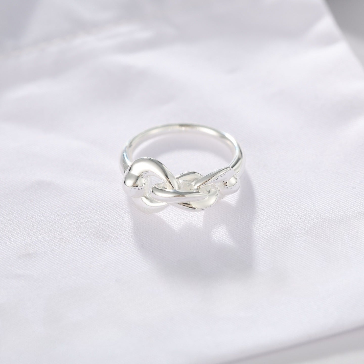 925 Sterling Silver Interlocking Link Ring - floysun
