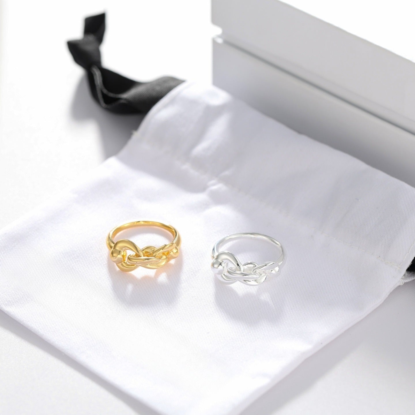 925 Sterling Silver Interlocking Link Ring - floysun