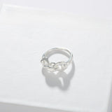 925 Sterling Silver Interlocking Link Ring - floysun