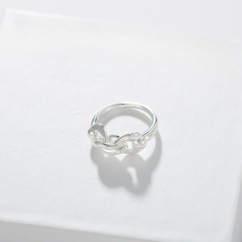 925 Sterling Silver Interlocking Link Ring - floysun